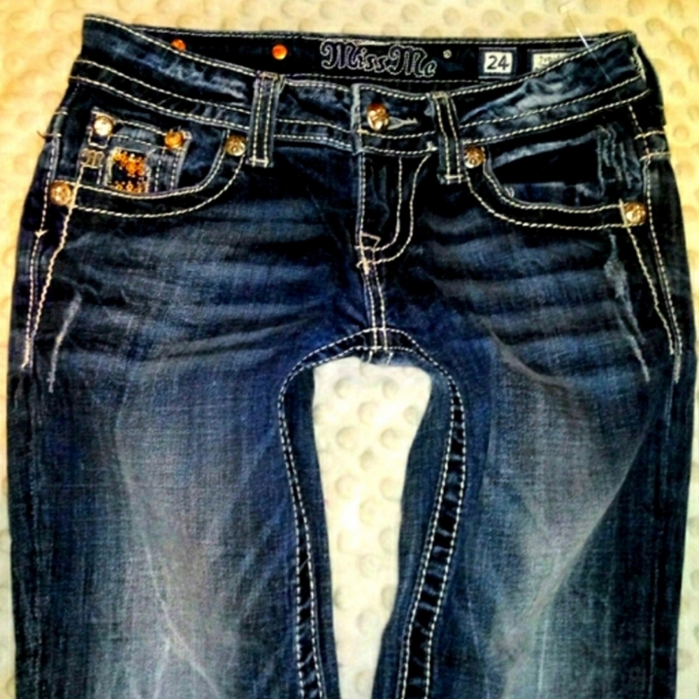 Miss Me Jeans Size 24 Low Rise Skinny Leg Crop - Picture 4 of 12